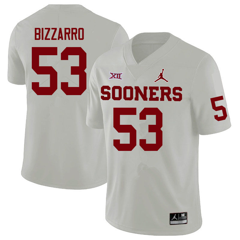 Men #53 Cory Bizzarro Oklahoma Sooners College Football Jerseys Sale-White - Click Image to Close